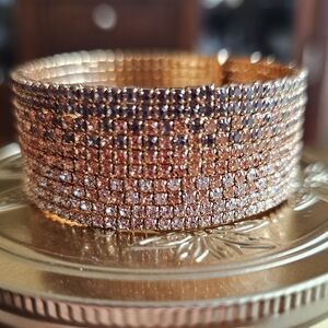Elegant Goldtone and Rhinestone Bracelet